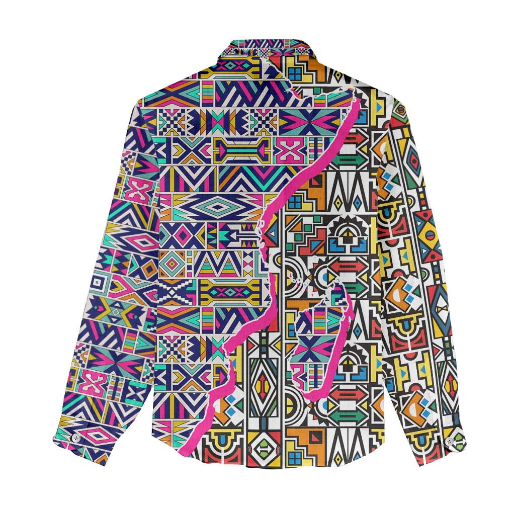 African Ndebele Pattern Women Casual Shirt DT02