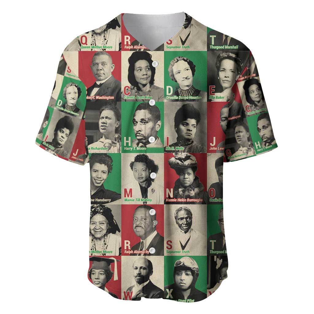 A To Z Of Black Heroes Baseball Jersey Civil Rights Leaders DT02
