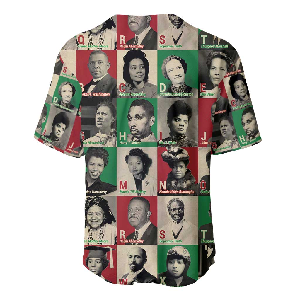A To Z Of Black Heroes Baseball Jersey Civil Rights Leaders DT02
