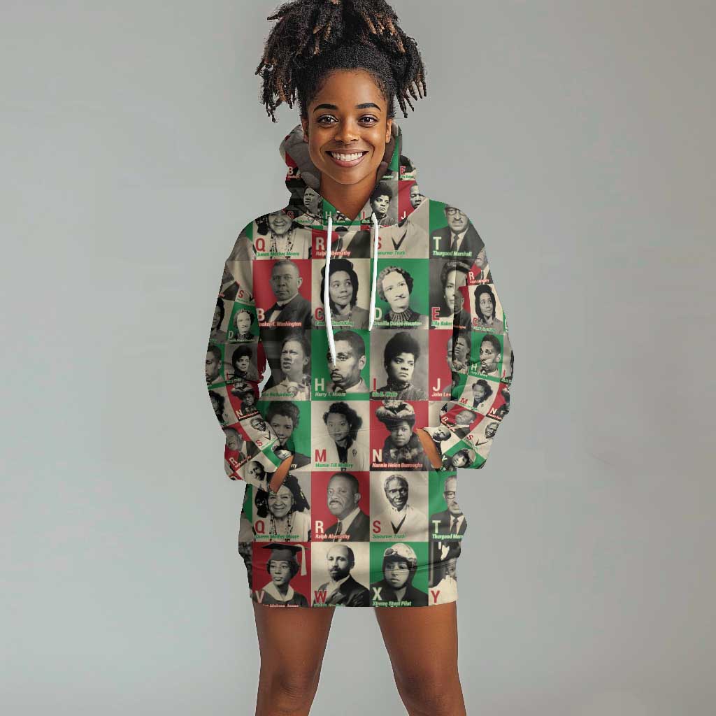 A To Z Of Black Heroes Hoodie Dress Civil Rights Leaders DT02
