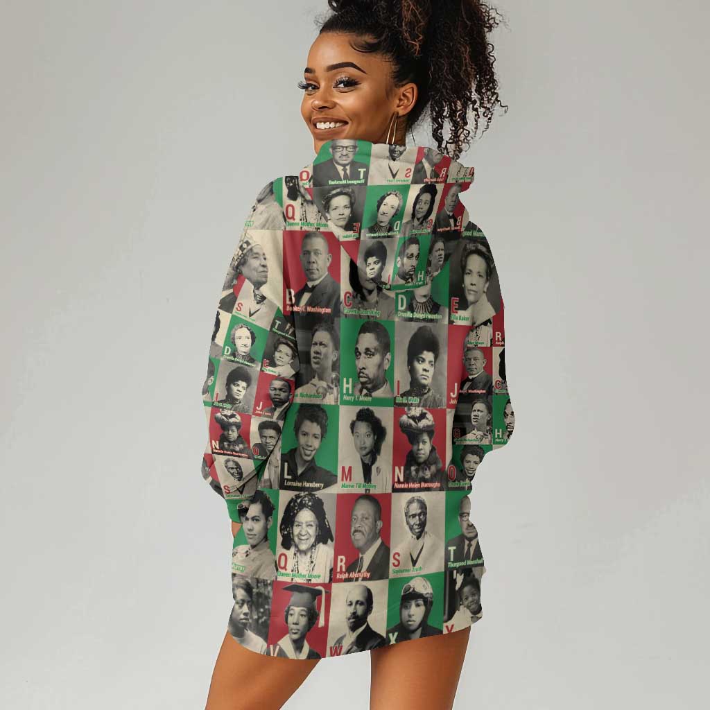 A To Z Of Black Heroes Hoodie Dress Civil Rights Leaders DT02