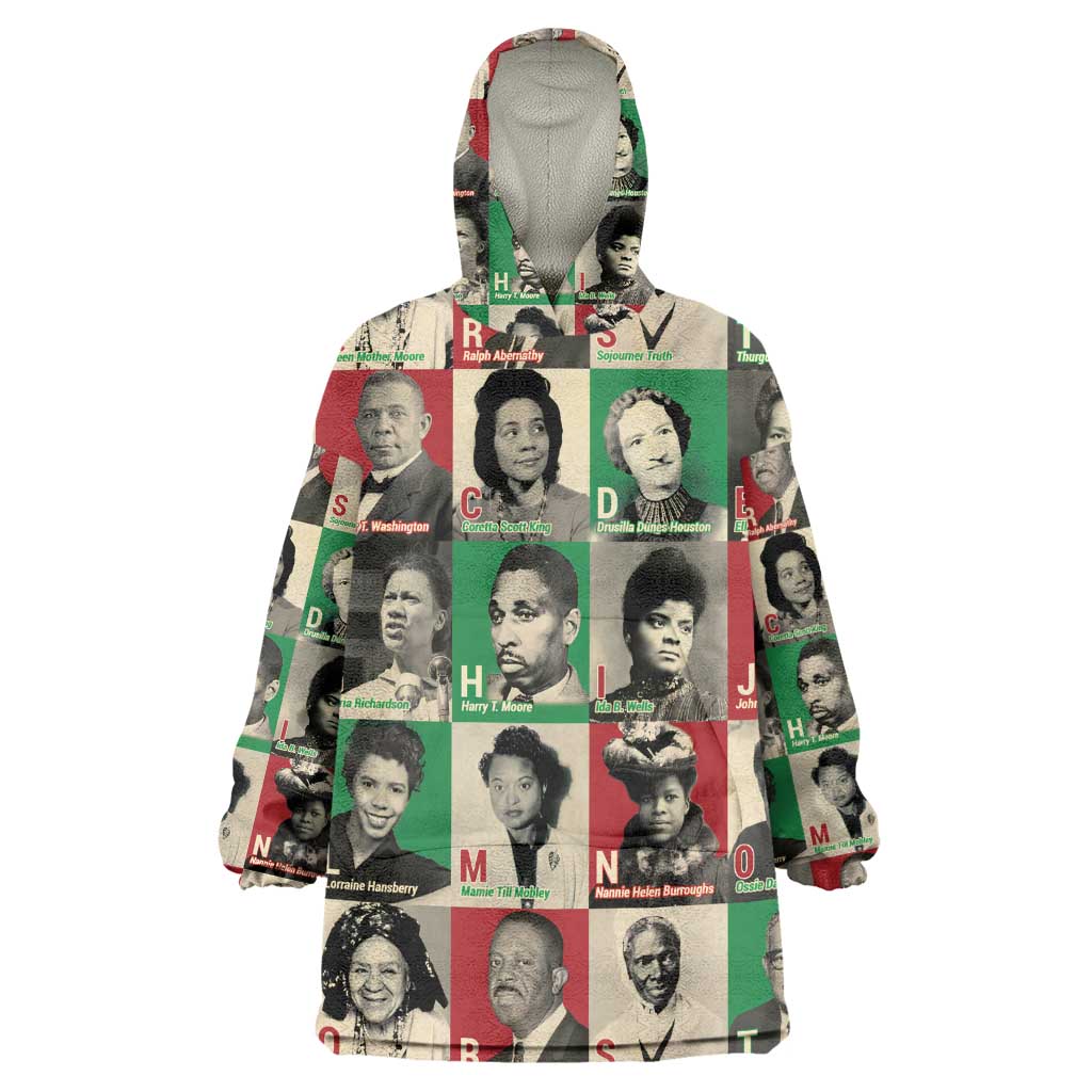 A To Z Of Black Heroes Wearable Blanket Hoodie Civil Rights Leaders DT02