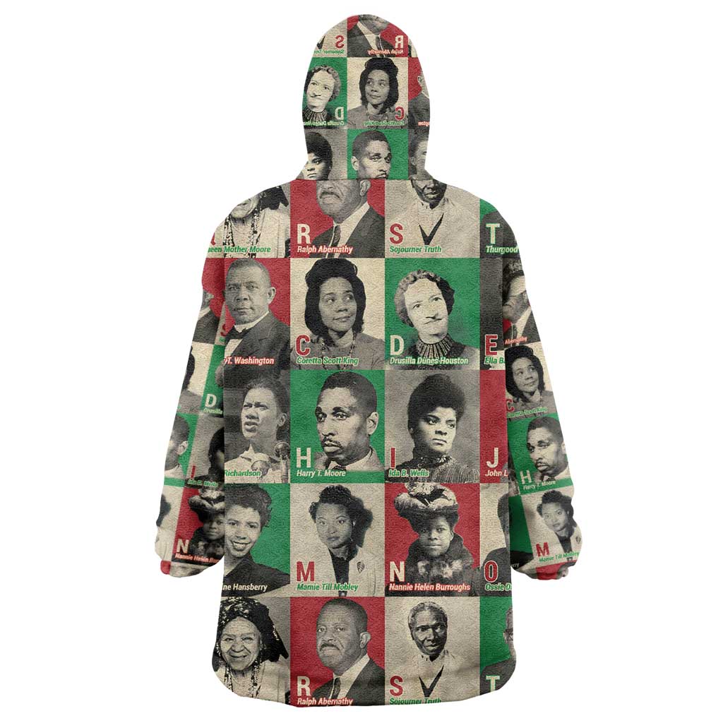 A To Z Of Black Heroes Wearable Blanket Hoodie Civil Rights Leaders DT02