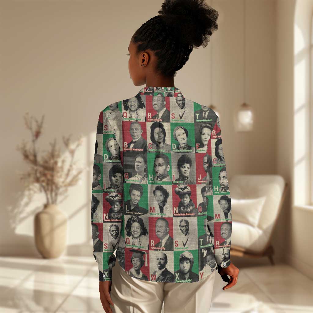 A To Z Of Black Heroes Women Casual Shirt Civil Rights Leaders DT02