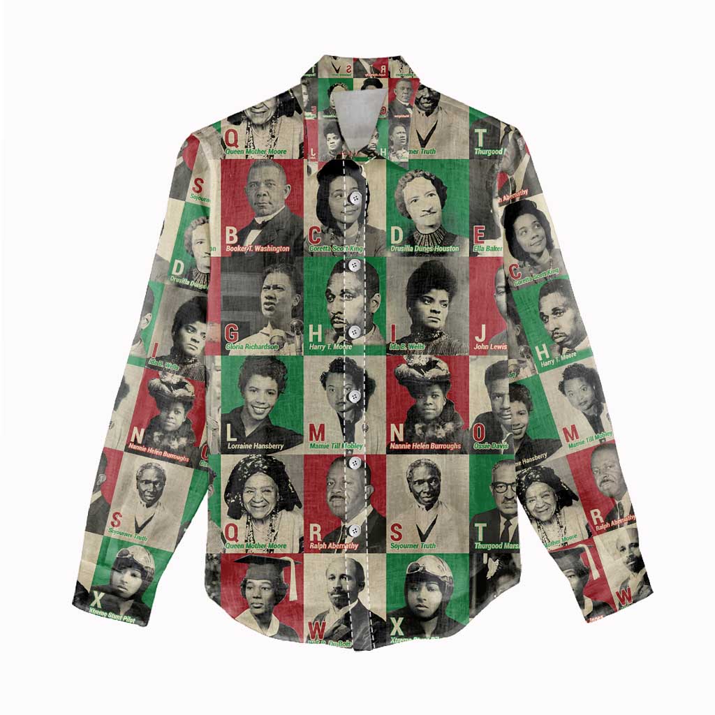 A To Z Of Black Heroes Women Casual Shirt Civil Rights Leaders DT02