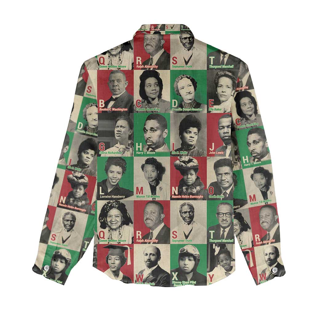 A To Z Of Black Heroes Women Casual Shirt Civil Rights Leaders DT02