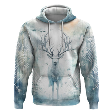 Thanks Deer For Life Hoodie White Deer Watercolor Painting DT02