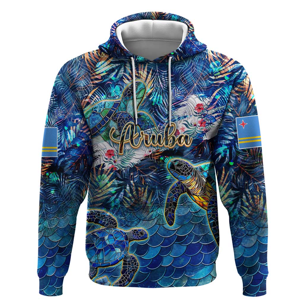 Aruba Hoodie Sea Turtle Tropical Pattern DT02