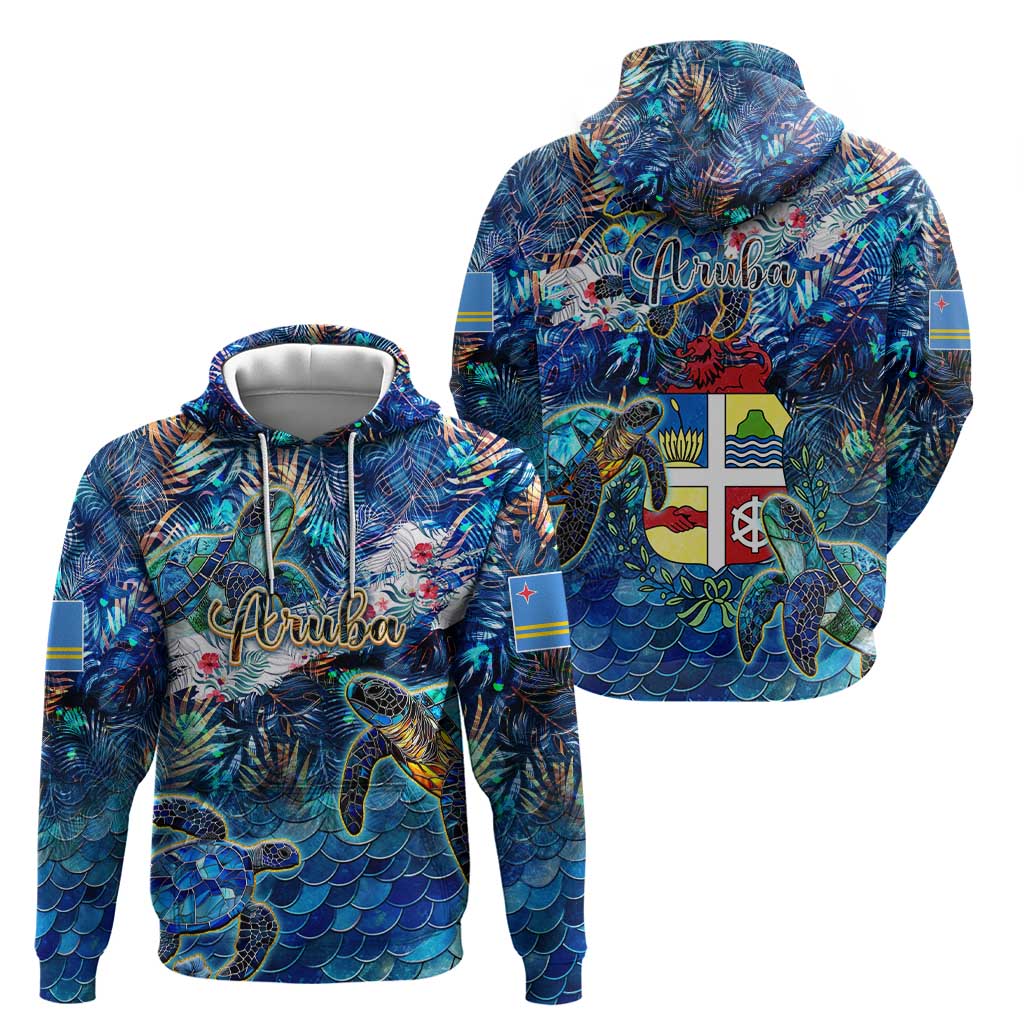 Aruba Hoodie Sea Turtle Tropical Pattern DT02