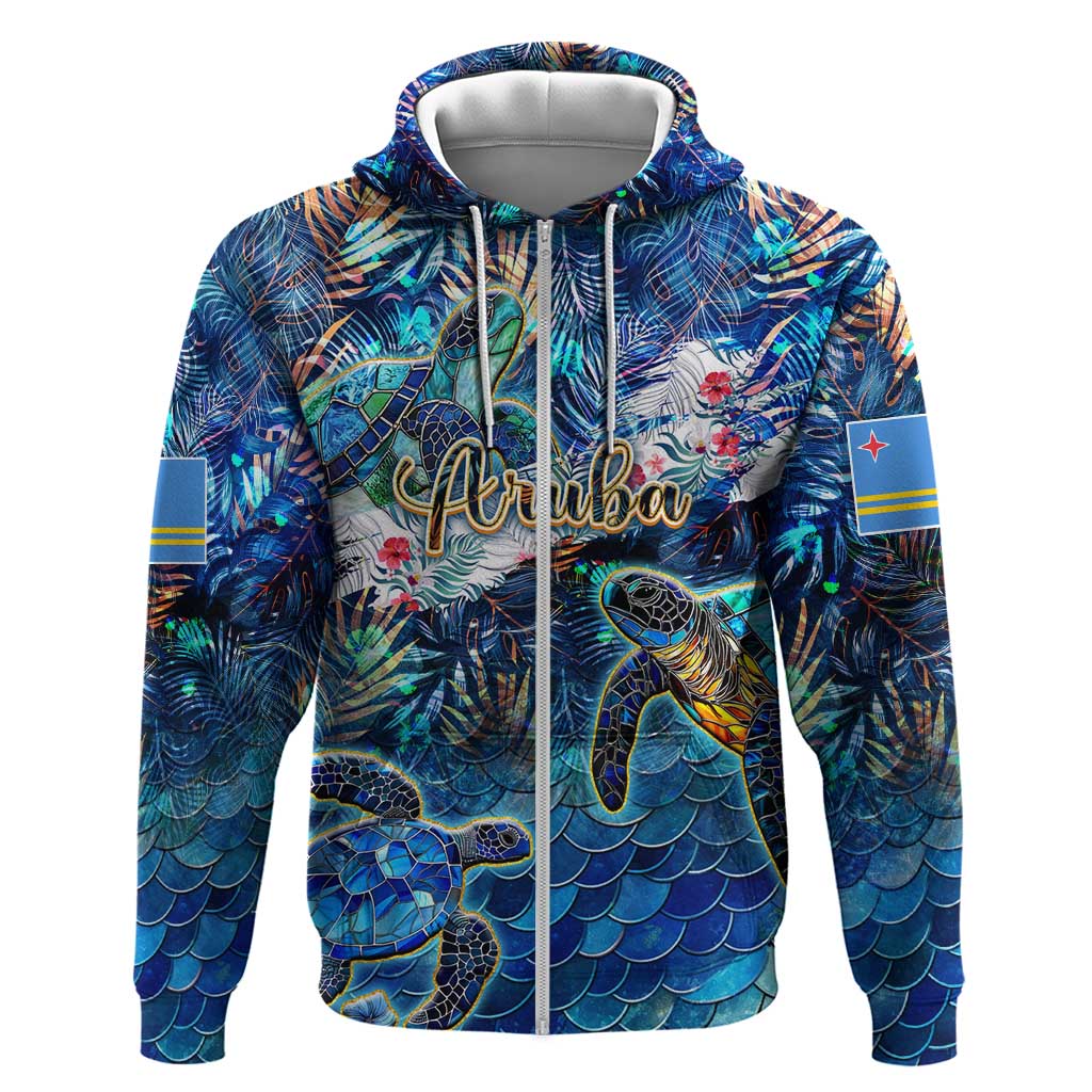 Aruba Hoodie Sea Turtle Tropical Pattern DT02