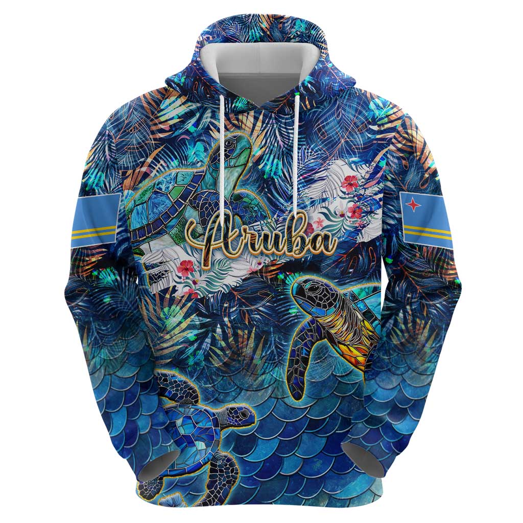 Aruba Hoodie Sea Turtle Tropical Pattern DT02