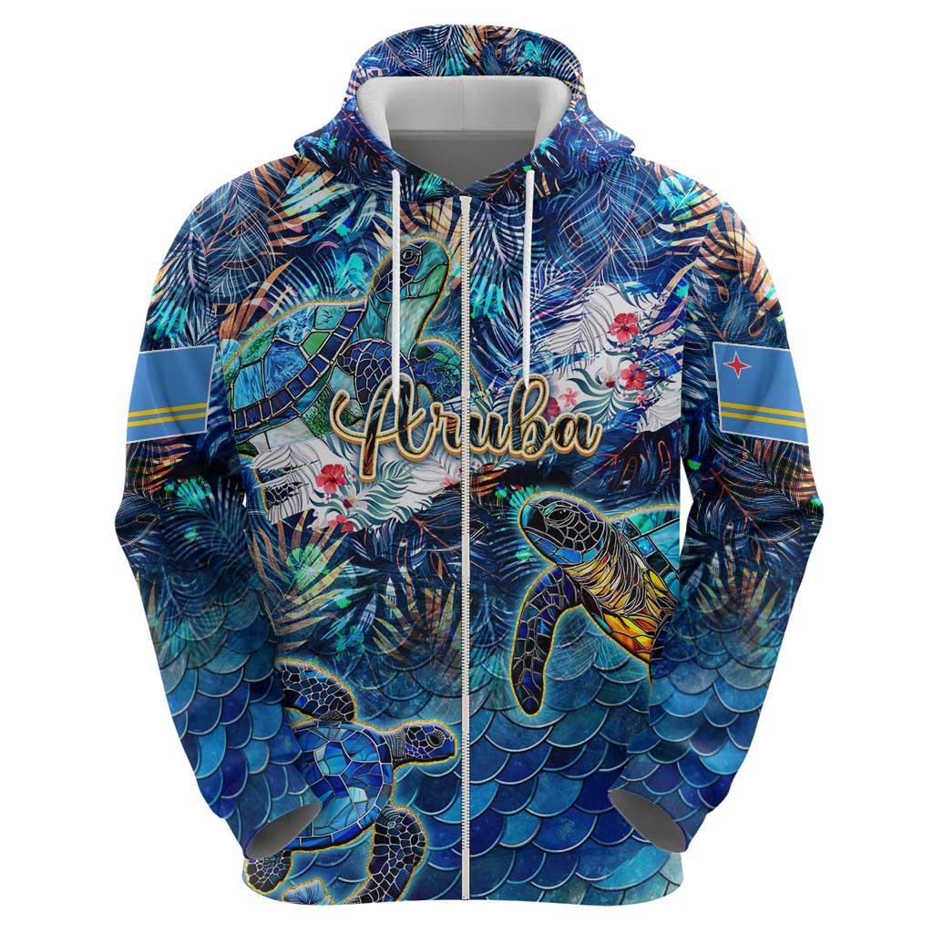Aruba Hoodie Sea Turtle Tropical Pattern DT02