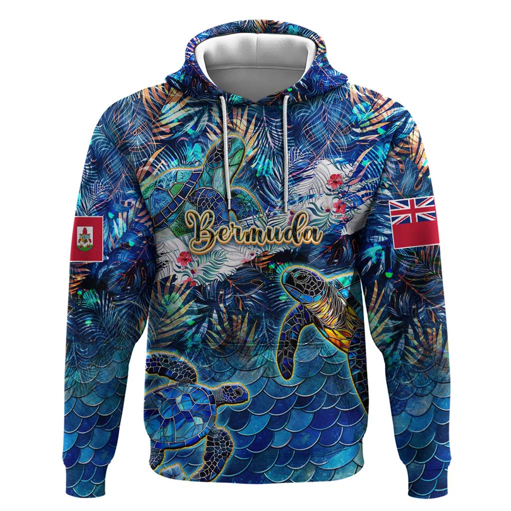 Bermuda Hoodie Sea Turtle Tropical Pattern DT02