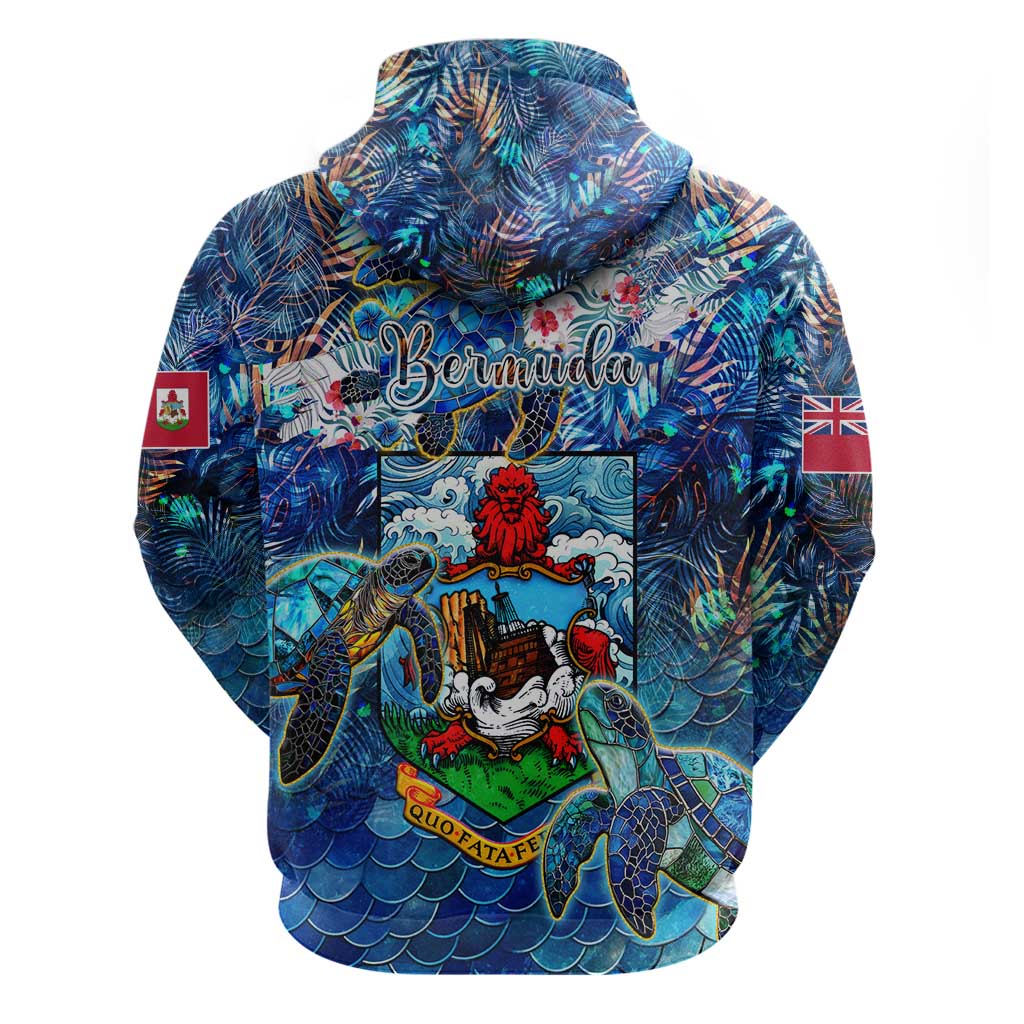 Bermuda Hoodie Sea Turtle Tropical Pattern DT02