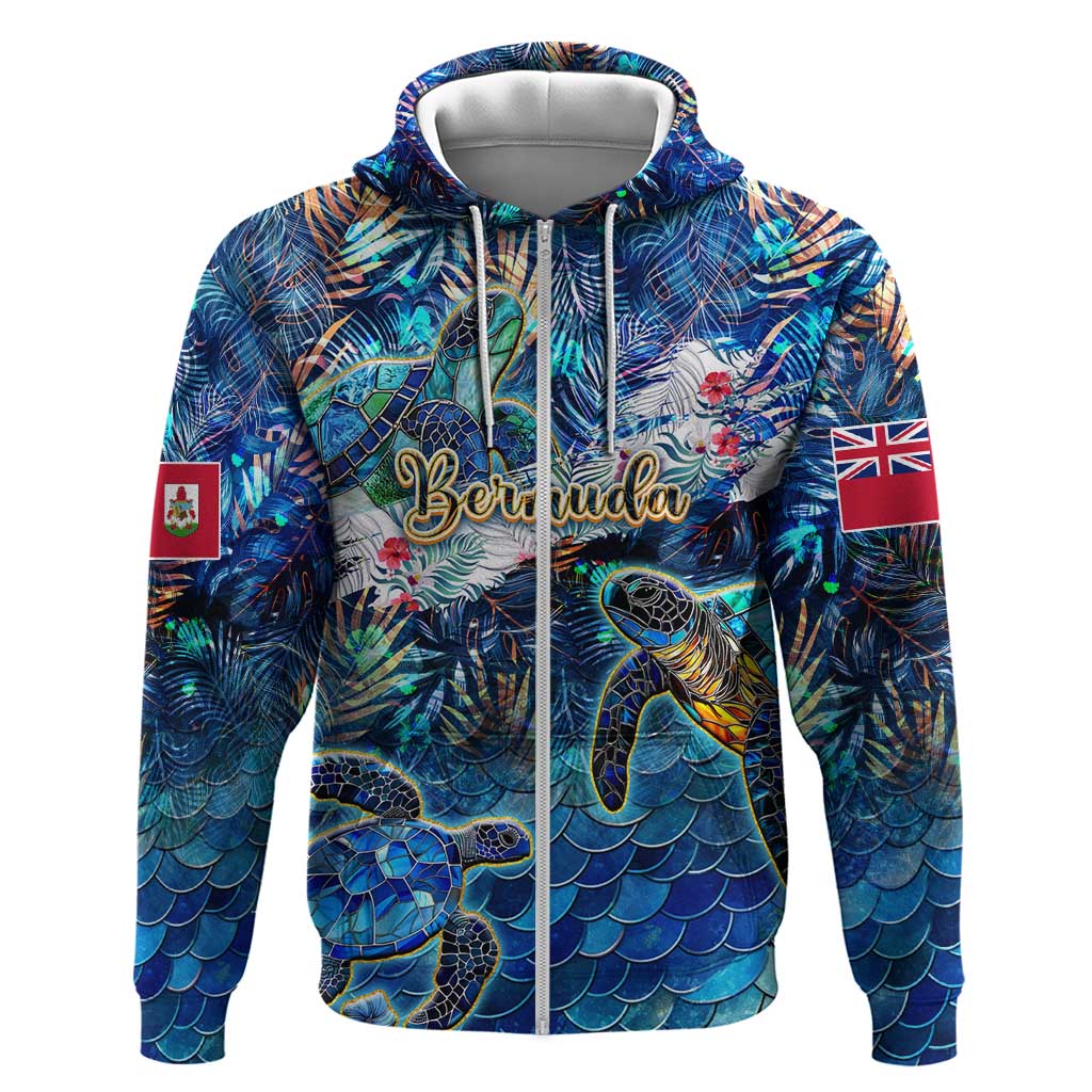 Bermuda Hoodie Sea Turtle Tropical Pattern DT02