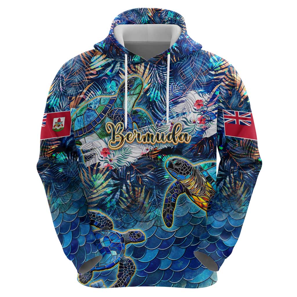 Bermuda Hoodie Sea Turtle Tropical Pattern DT02