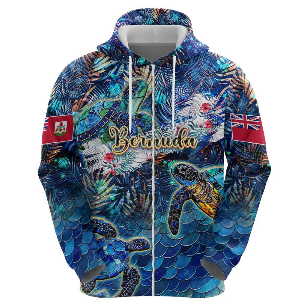 Bermuda Hoodie Sea Turtle Tropical Pattern DT02