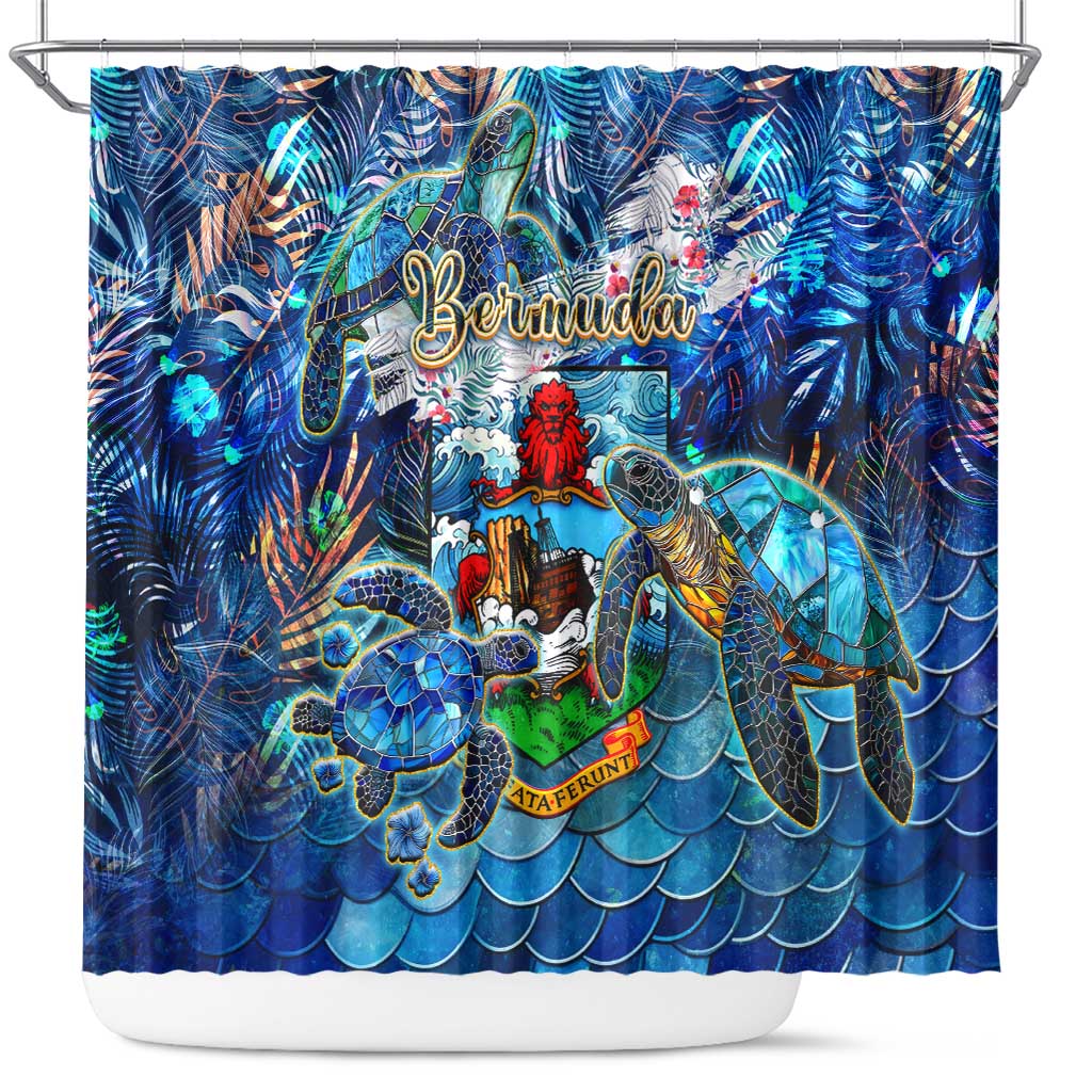 Bermuda Shower Curtain Sea Turtle Tropical Pattern DT02