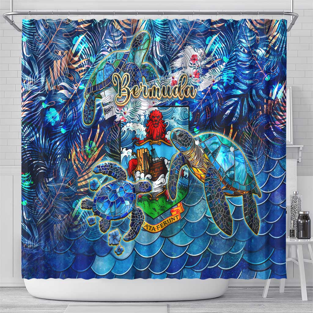 Bermuda Shower Curtain Sea Turtle Tropical Pattern DT02