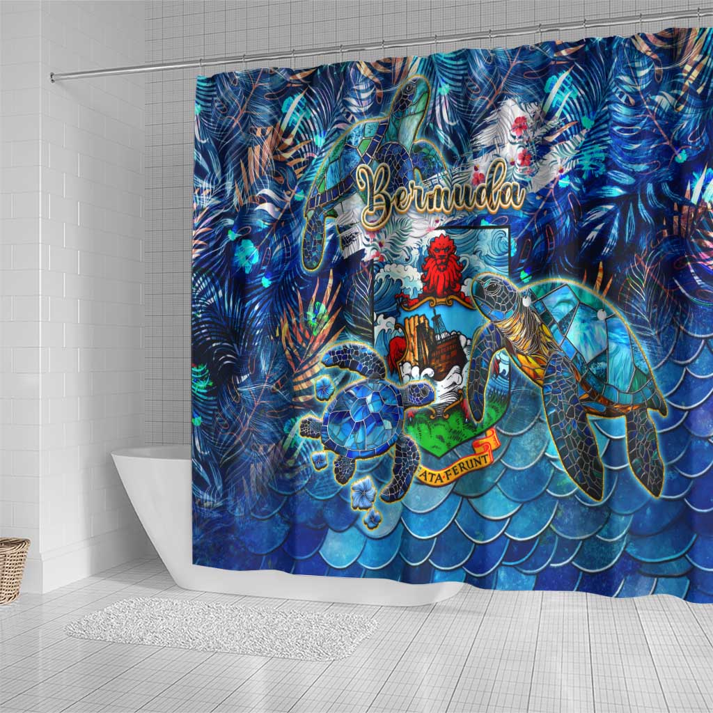 Bermuda Shower Curtain Sea Turtle Tropical Pattern DT02