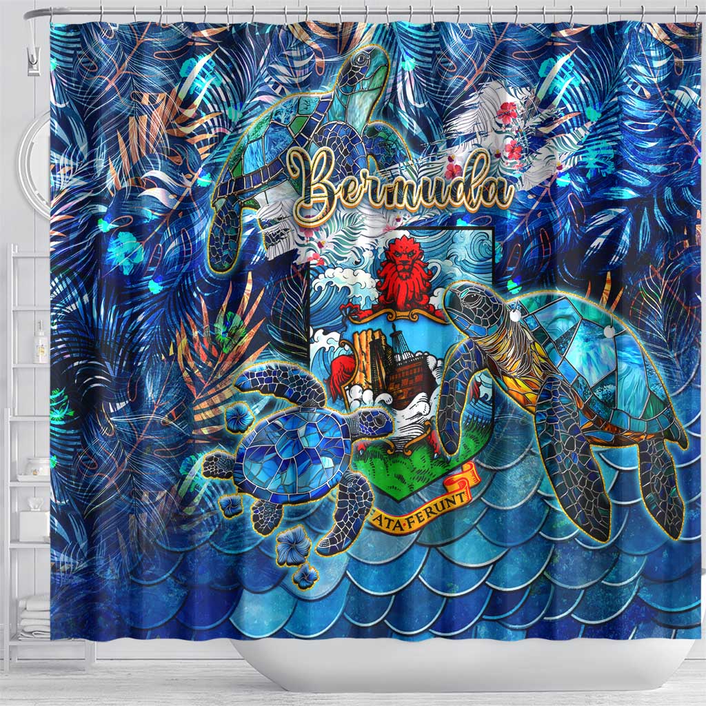 Bermuda Shower Curtain Sea Turtle Tropical Pattern DT02