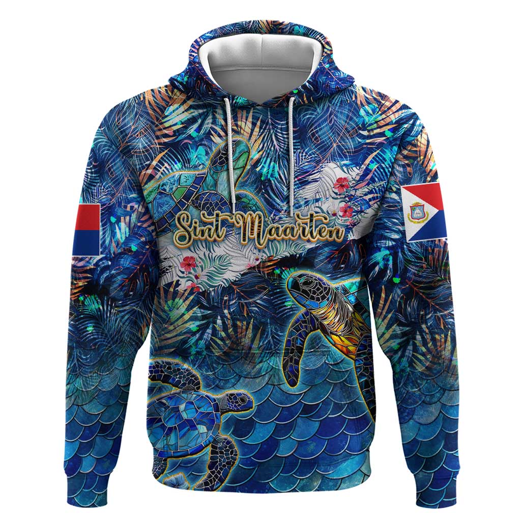 Sint Maarten Hoodie Sea Turtle Tropical Pattern DT02