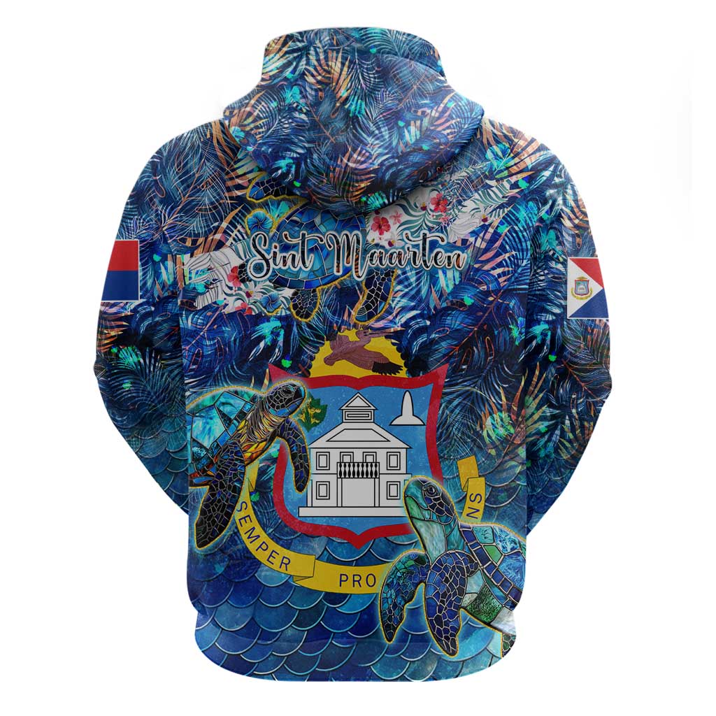 Sint Maarten Hoodie Sea Turtle Tropical Pattern DT02