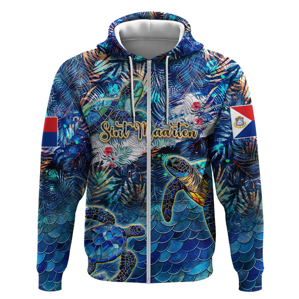 Sint Maarten Hoodie Sea Turtle Tropical Pattern DT02