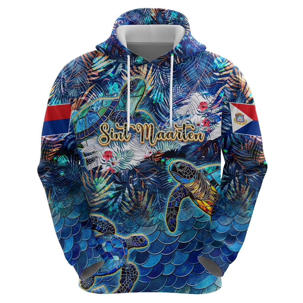Sint Maarten Hoodie Sea Turtle Tropical Pattern DT02