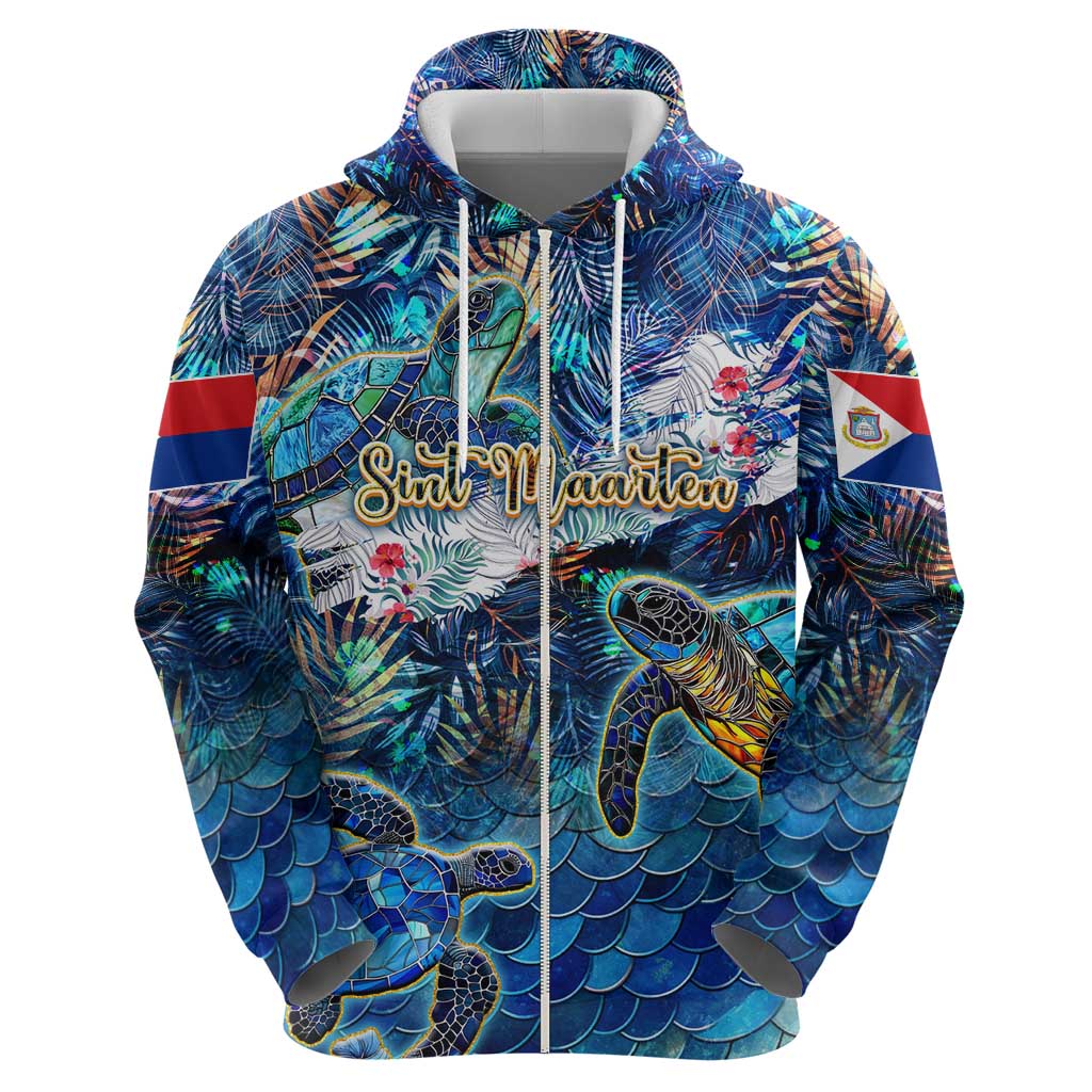 Sint Maarten Hoodie Sea Turtle Tropical Pattern DT02