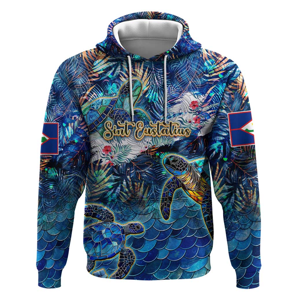 Sint Eustatius Hoodie Sea Turtle Tropical Pattern DT02