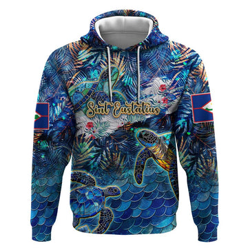 Sint Eustatius Hoodie Sea Turtle Tropical Pattern DT02