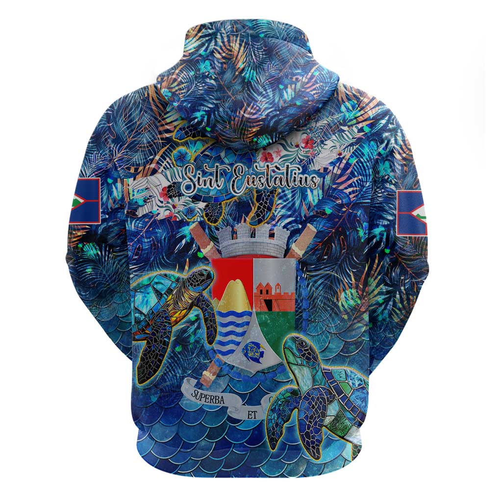 Sint Eustatius Hoodie Sea Turtle Tropical Pattern DT02