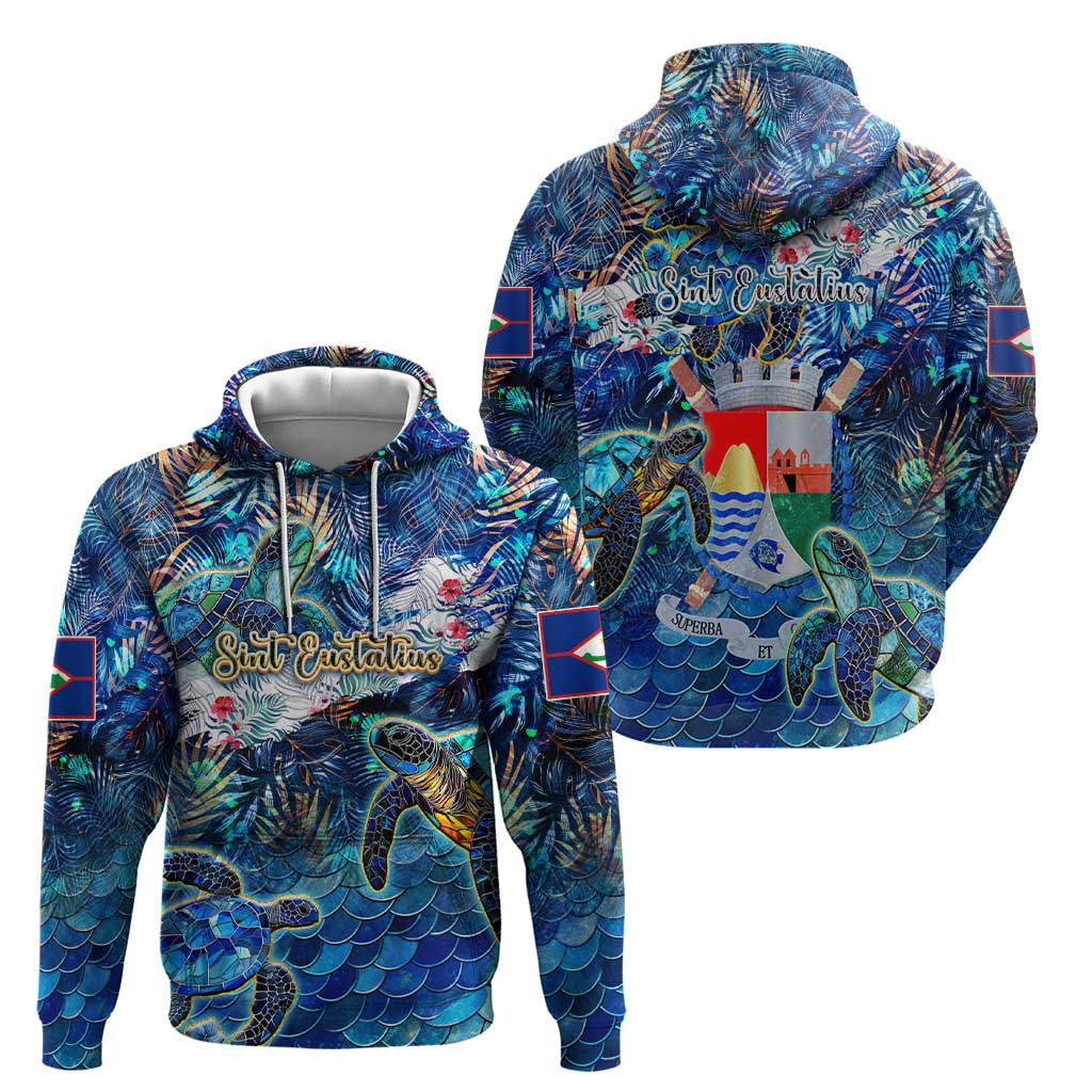 Sint Eustatius Hoodie Sea Turtle Tropical Pattern DT02