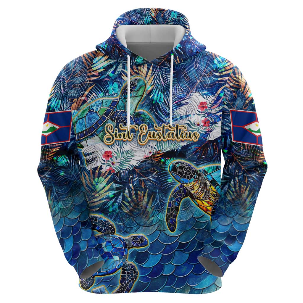 Sint Eustatius Hoodie Sea Turtle Tropical Pattern DT02