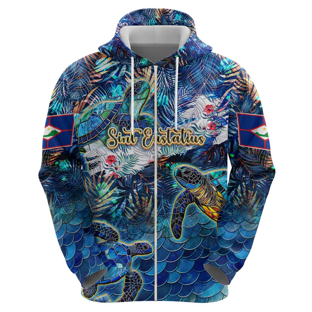 Sint Eustatius Hoodie Sea Turtle Tropical Pattern DT02