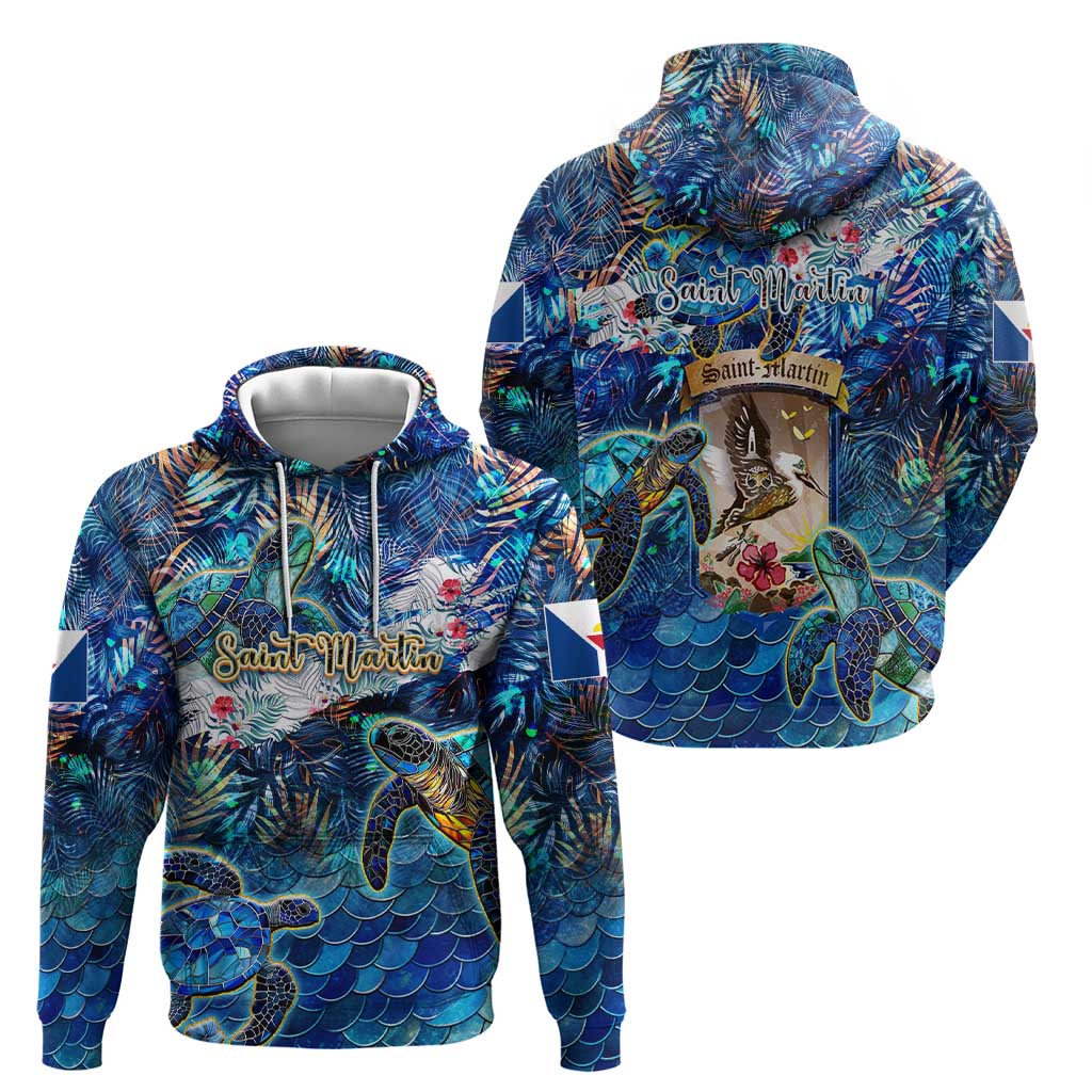 Saint Martin Hoodie Sea Turtle Tropical Pattern DT02