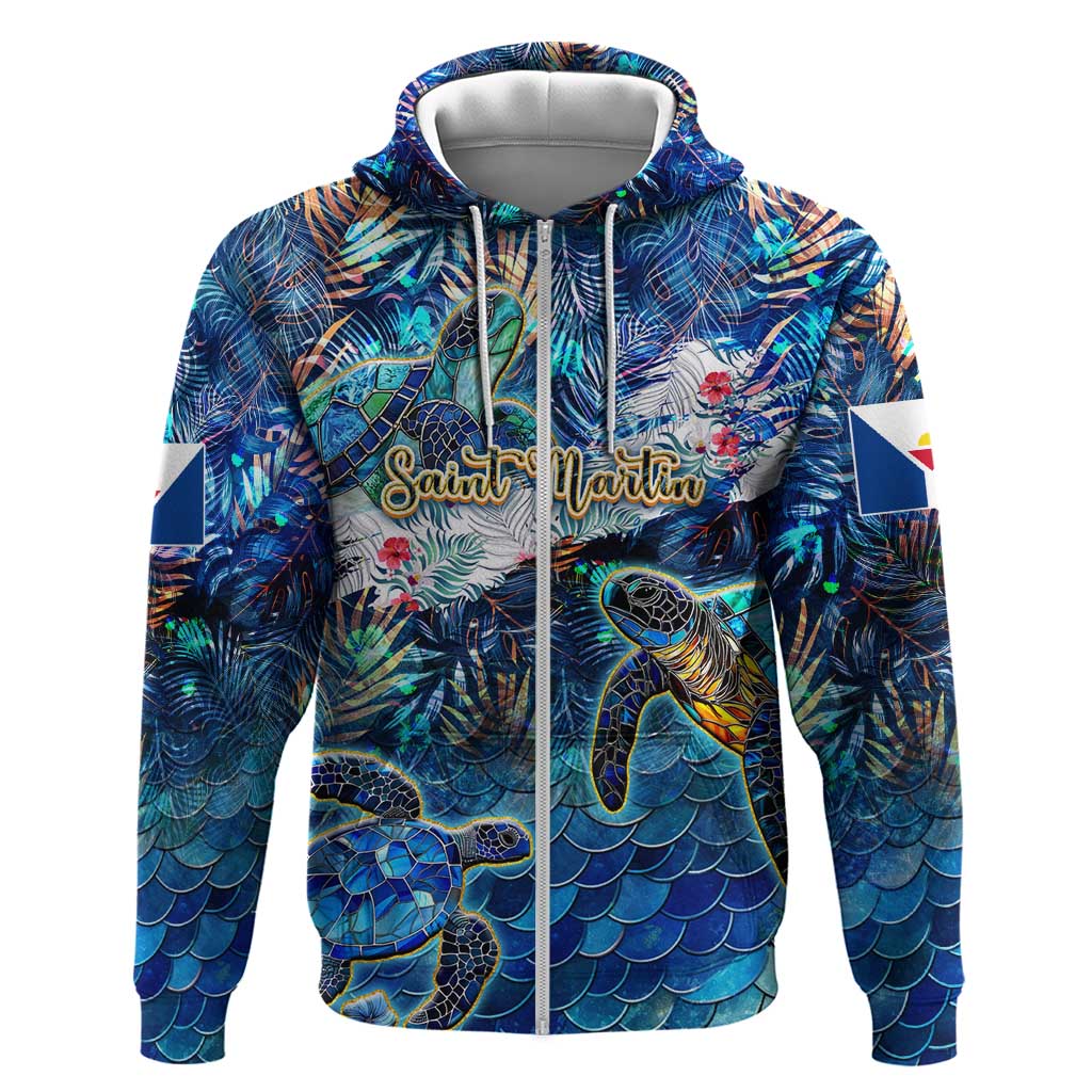 Saint Martin Hoodie Sea Turtle Tropical Pattern DT02
