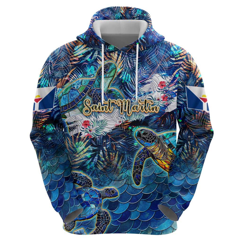 Saint Martin Hoodie Sea Turtle Tropical Pattern DT02