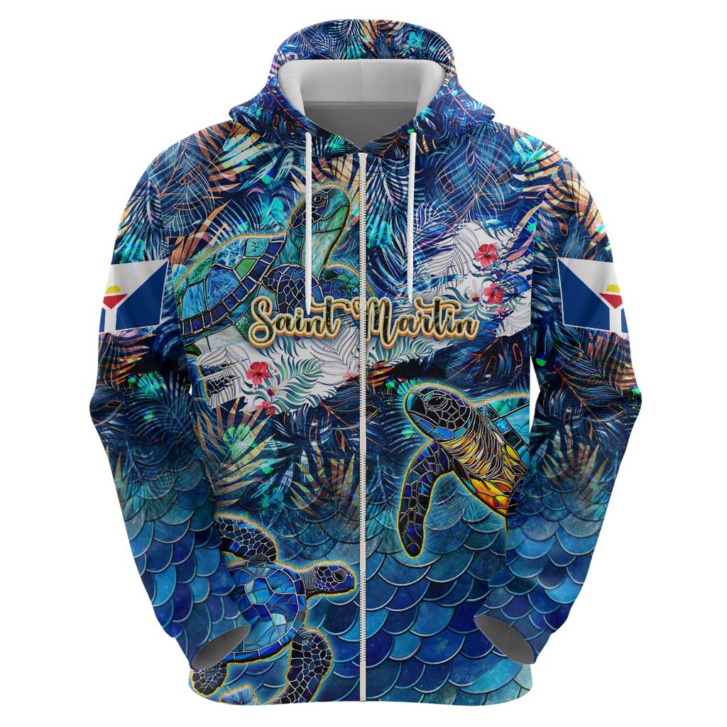 Saint Martin Hoodie Sea Turtle Tropical Pattern DT02