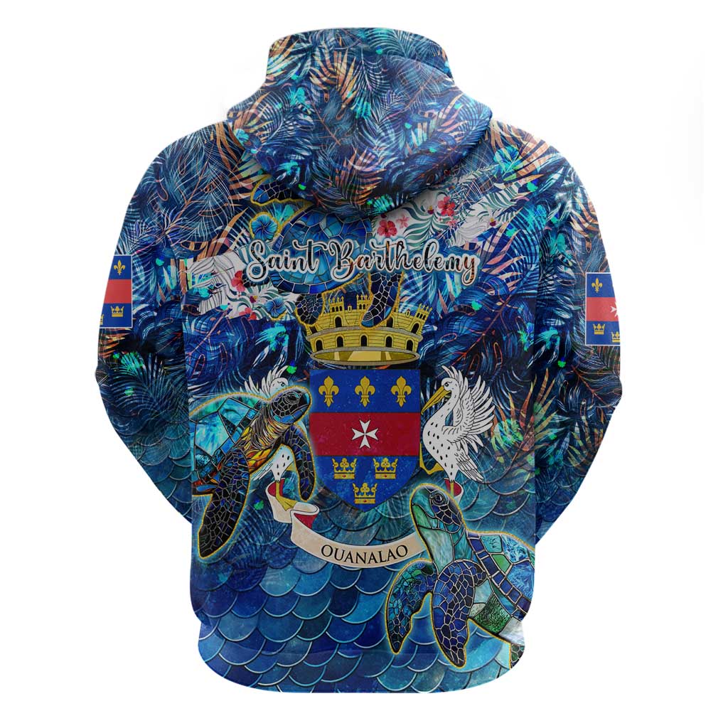 Saint Barthelemy Hoodie Sea Turtle Tropical Pattern DT02