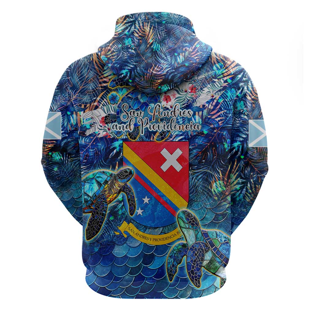San Andres and Providencia Hoodie Sea Turtle Tropical Pattern DT02