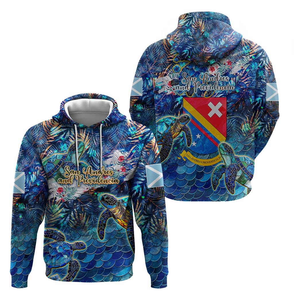 San Andres and Providencia Hoodie Sea Turtle Tropical Pattern DT02