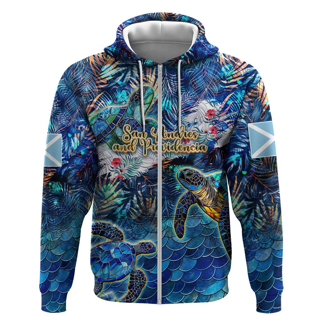 San Andres and Providencia Hoodie Sea Turtle Tropical Pattern DT02