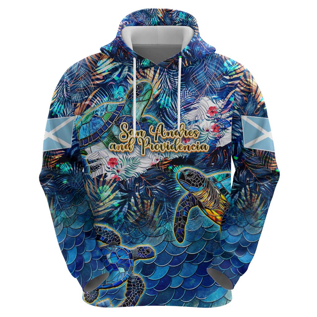 San Andres and Providencia Hoodie Sea Turtle Tropical Pattern DT02