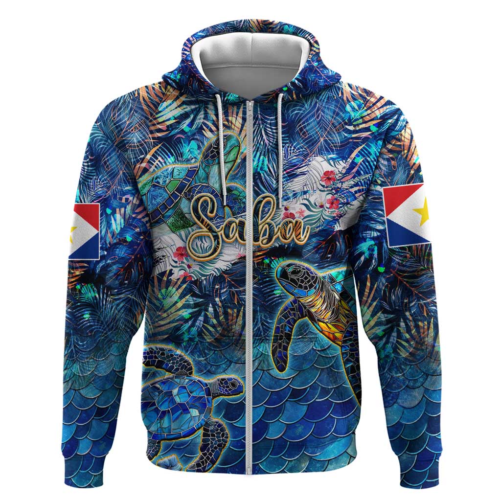 Saba Hoodie Sea Turtle Tropical Pattern DT02