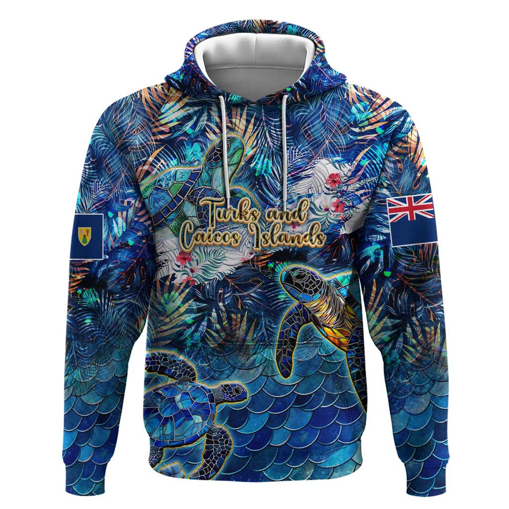 Turks and Caicos Islands Hoodie Sea Turtle Tropical Pattern DT02