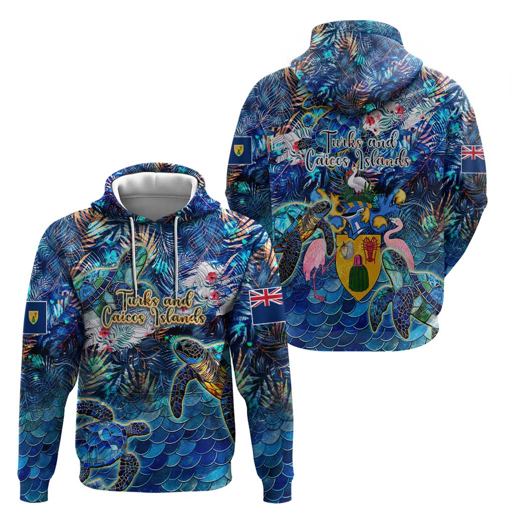 Turks and Caicos Islands Hoodie Sea Turtle Tropical Pattern DT02