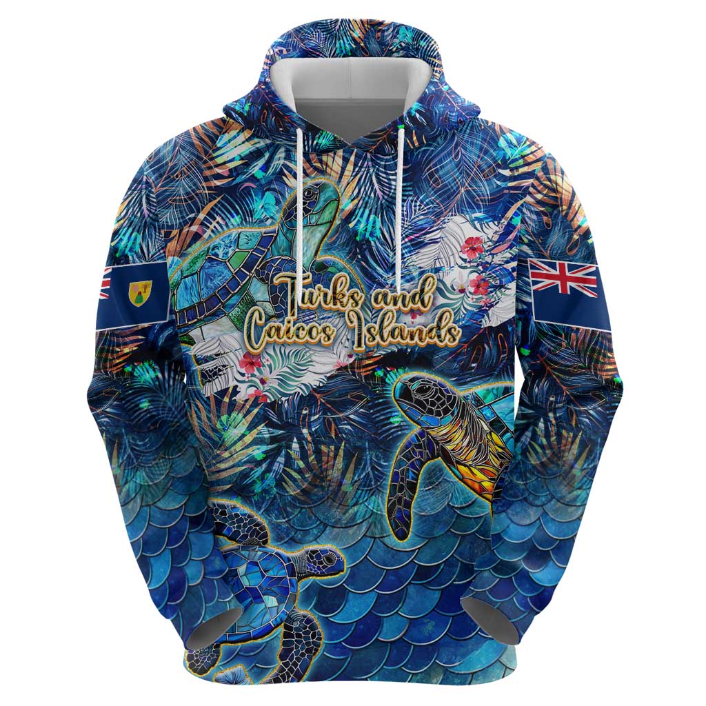 Turks and Caicos Islands Hoodie Sea Turtle Tropical Pattern DT02
