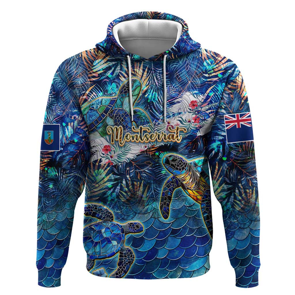 Montserrat Hoodie Sea Turtle Tropical Pattern DT02